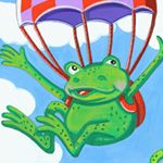Three Frogs in Parachutes